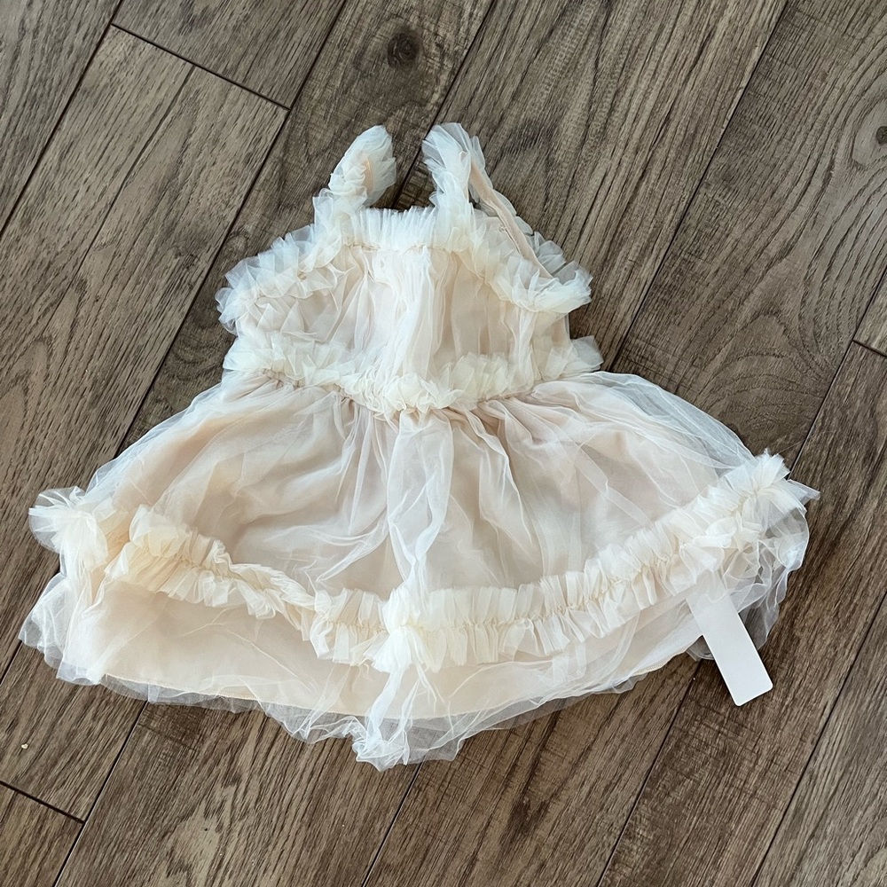 Cream Ruffled Baby Dress